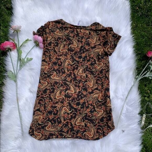 LulaRoe Small Brown Paisley Soft Perfect T shirt - Picture 6 of 8
